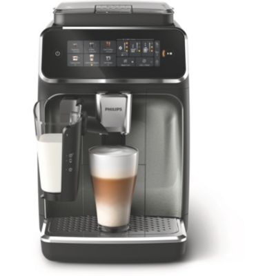Location Expresso Broyeur PHILIPS EP3349/70 cafetière à grain LatteGo série 3300, 6 boissons, SilentBrew, Noir