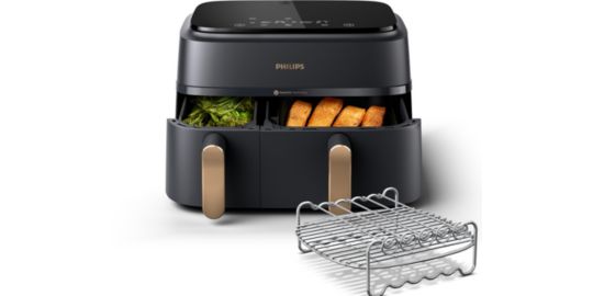 Friteuse sans huile PHILIPS Série 3000 Double bac 9,0L NA352/04
