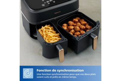 Friteuse sans huile PHILIPS Série 3000 Double bac 9,0L NA352/04