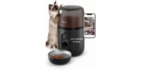 Distributeur de croquettes PHILIPS Serie Pet PAW5320/02 avec camera