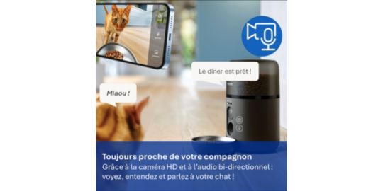 Distributeur de croquettes PHILIPS Serie Pet PAW5320/02 avec camera