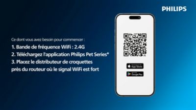 Voir la vidéo pour Distributeur de croquettes PHILIPS pour chats Série Pet PAW5320/02 connectée avec caméra