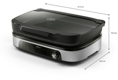 Plancha électrique PHILIPS Avec couvercle verre HD6212/90
