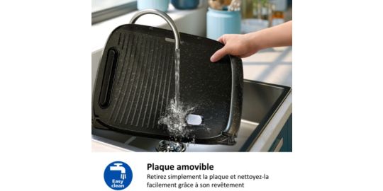 Plancha électrique PHILIPS Avec couvercle verre HD6212/90