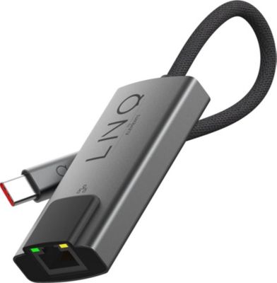 Adaptateur USB-C/Ethernet LNQ 2.5 Gb/s avec Port RJ45 et Câble Tressé