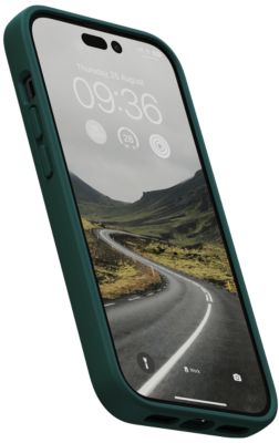 Coque NJORD iPhone 14 Pro Cuir de Saumon Vert MagSaf