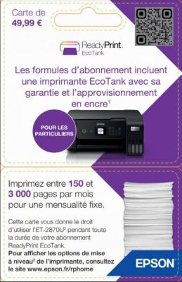 Abonnement Epson Ecotank Pre-Paid Card For Home