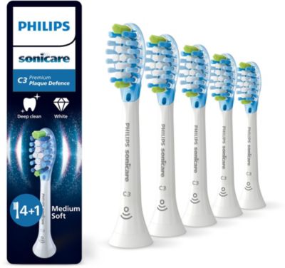 Brossette dentaire PHILIPS Sonicare lot de 5 - HX9045/87 white Premium Plaque Defence C3