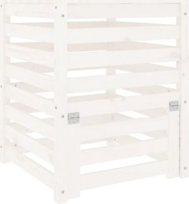 Composteur de jardin VIDAXL Bois 63.5 x 63.5 x 77.5 cm Blanc