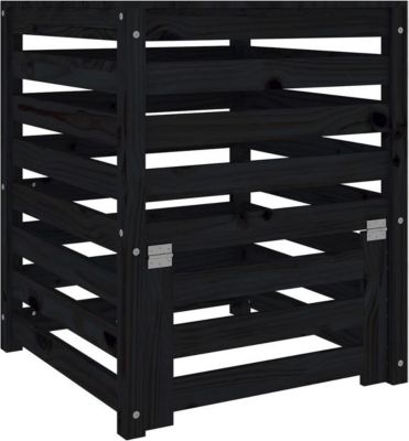 Composteur de jardin VIDAXL Bois 63.5 x 63.5 x 77.5 cm Noir