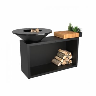 Brasero OFYR Island Black 85 Teak Wood OI3B85W