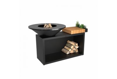 Brasero OFYR Island Black 100 Teak Wood OI3B100W
