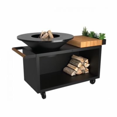 Brasero OFYR Island Black 100 Pro Teak Wood OI4B100W