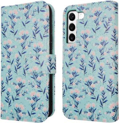 Coque étui IMOSHION pour Samsung Galaxy S22 - Blue Flowers Coque étui IMOSHION pour Samsung Galaxy S22 - Blue Flowers