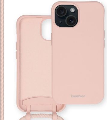 Coque avec cordon IMOSHION pour Apple iPhone 15 - Rose