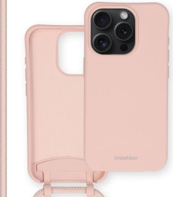 Coque avec cordon IMOSHION pour Apple iPhone 15 Pro - Rose