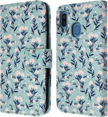Coque étui IMOSHION pour Samsung Galaxy A40 - Blue Flowers