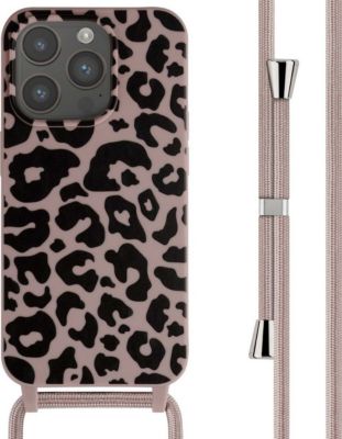 Coque avec cordon IMOSHION pour Apple iPhone 15 Pro - Animal Pink
