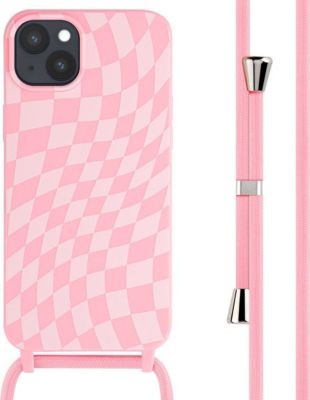 Coque avec cordon IMOSHION pour Apple iPhone 15 Plus - Retro Pink