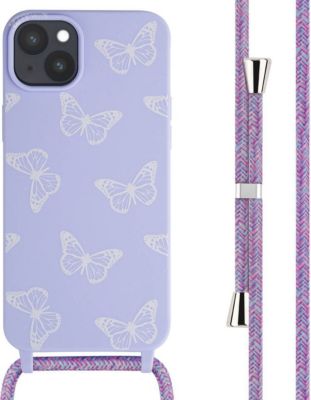 Coque avec cordon IMOSHION pour Apple iPhone 15 Plus - Butterfly