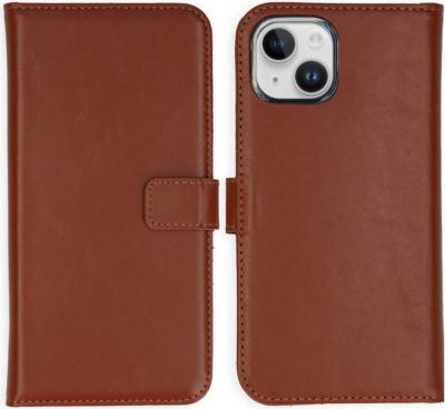 Coque étui SELENCIA pour Apple iPhone 15 Plus - Marron clair
