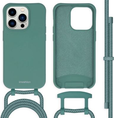 Coque avec cordon IMOSHION pour Apple iPhone 14 Pro - Vert foncé