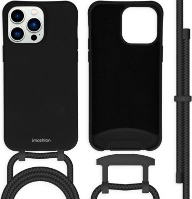 Coque avec cordon IMOSHION pour Apple iPhone 14 Pro Max - Noir