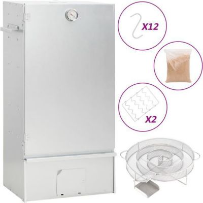 Fumoir barbecue VIDAXL Acier Argent