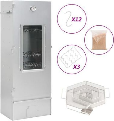 Fumoir barbecue VIDAXL Acier Argent