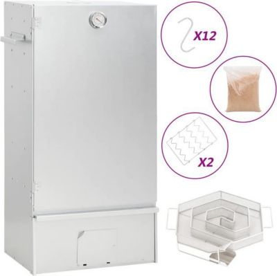 Fumoir barbecue VIDAXL Acier Argent