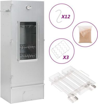 Fumoir barbecue VIDAXL Acier Argent