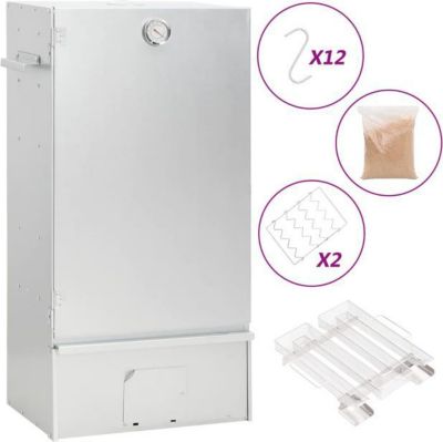 Fumoir barbecue VIDAXL Acier Argent