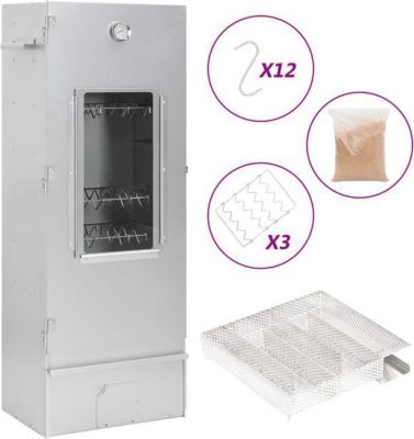 Fumoir barbecue VIDAXL Acier 44,5 x 29 x 110 cm Argent