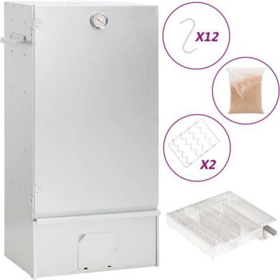 Fumoir barbecue VIDAXL Acier 44,5 x 29 x 83 cm Argent