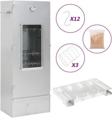 Fumoir barbecue VIDAXL Acier 44,5 x 29 x 110 cm Argent