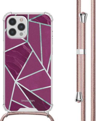 Coque avec cordon IMOSHION pour iPhone 12 (Pro) - Bordeaux Graphic Coque avec cordon IMOSHION pour iPhone 12 (Pro) - Bordeaux Graphic