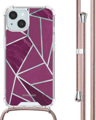 Coque avec cordon IMOSHION pour Apple iPhone 15 - Bordeaux Graphic