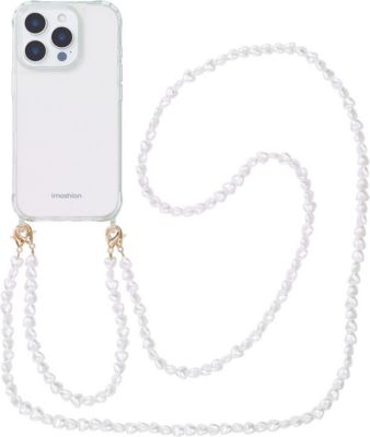 Coque avec cordon IMOSHION pour Apple iPhone 16 Pro - Perles Cœurs