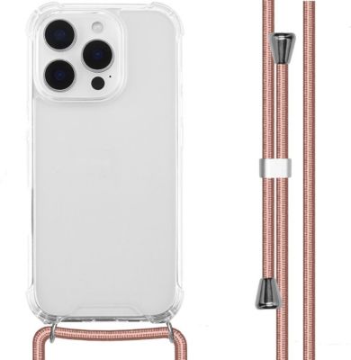 Coque avec cordon IMOSHION pour Apple iPhone 16 Pro Max - Rose Doré