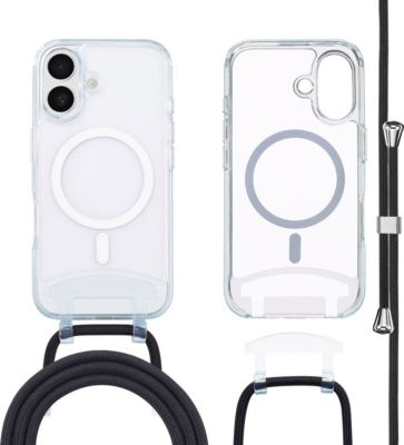 Coque avec cordon IMOSHION pour Apple iPhone 16 Plus - Transparent