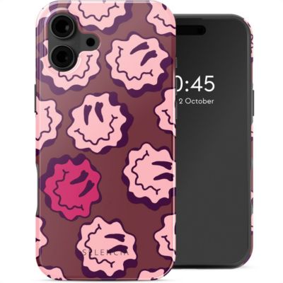 Coque SELENCIA pour Apple iPhone 16 - Wavy Smiley Pink