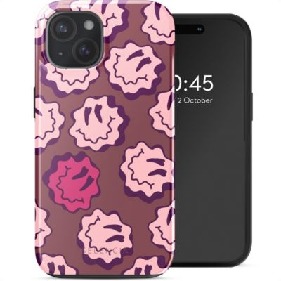 Coque SELENCIA pour Apple iPhone 15 - Wavy Smiley Pink