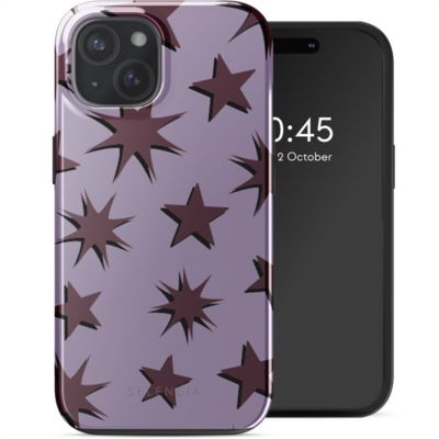 Coque SELENCIA pour Apple iPhone 15 - Stars Plum Lilac Coque SELENCIA pour Apple iPhone 15 - Stars Plum Lilac