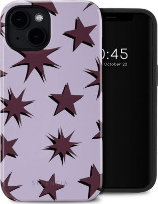 Coque SELENCIA pour Apple iPhone 14 - Stars Plum Lilac Coque SELENCIA pour Apple iPhone 14 - Stars Plum Lilac