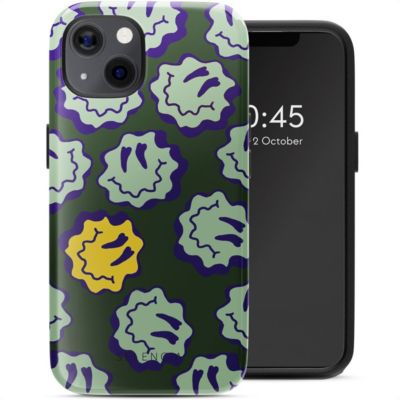 Coque SELENCIA pour Apple iPhone 13 - Wavy Smiley Green