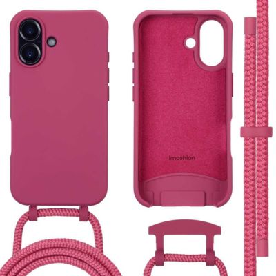 Coque avec cordon IMOSHION pour Apple iPhone 16 - Raspberry