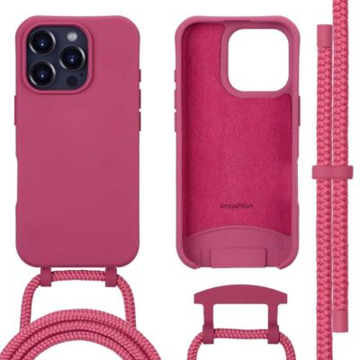Coque avec cordon IMOSHION pour Apple iPhone 16 Pro - Raspberry
