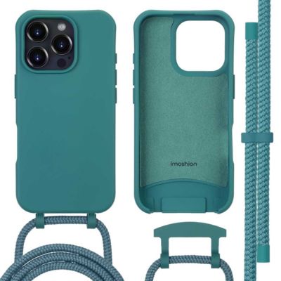 Coque avec cordon IMOSHION pour Apple iPhone 16 Pro - Vert foncé