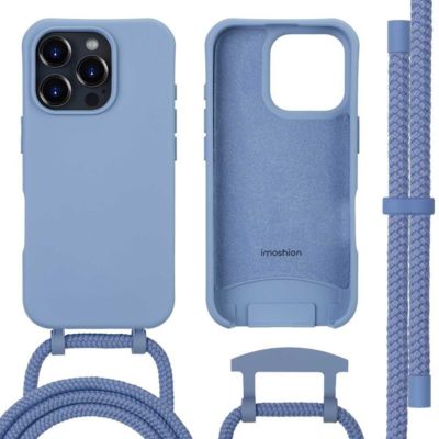 Coque avec cordon IMOSHION pour Apple iPhone 16 Pro Max - Ash Blue