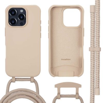 Coque avec cordon IMOSHION pour Apple iPhone 16 Pro Max - Nude